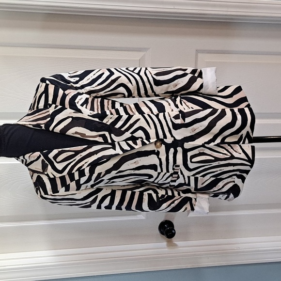 VENUS Zebra Print Lightweight Structured Tailored Pockets Longer Blazer Jacket - Picture 8 of 16